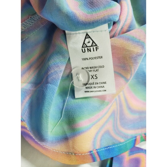 Unif Melt Button Up Long Sleeve Colorful Psychedelic Womans XS Shirt - Picture 7 of 13